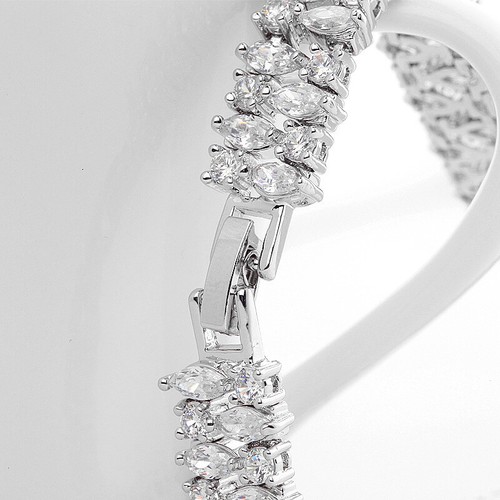 Super Twinkling Top Quality All Cubic Zirconia CZ Bangle Bracelet Wedding Party - Picture 3 of 3