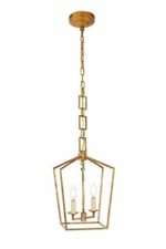 Chandelier Light Fixture Golden Iron Dining Room Table or Kitchen Island Pendant