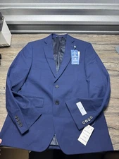 Ryan Seacrest Men's Solid Navy  Suit 36S Poly Stretch