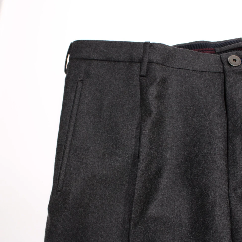 Pantalones de vestir Incotex nuevos con etiquetas talla 56L (US 40) ajuste cónico súper 100 gris 100 % lana Foto 3 de 4