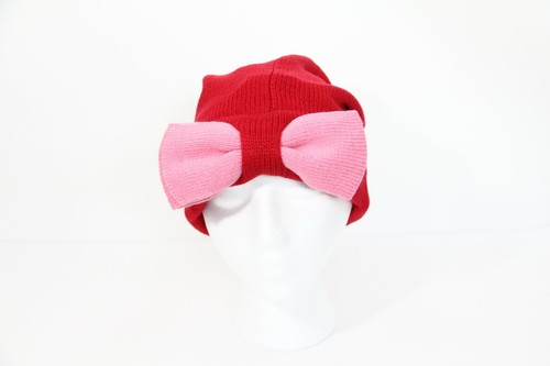 Kate Spade Beanie New Women Knit Winter Hat Bow warm holiday gift red - Picture 10 of 10