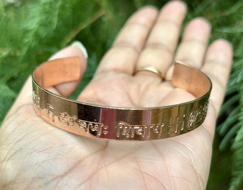 1Pc Pure Copper Mens Healing Bangle, Cuff, Bracelet, Jewelry, Spiritual, 17 gram - Picture 7 of 10