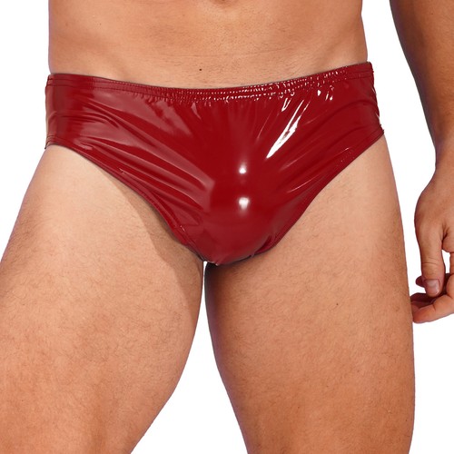 Slip uomo sexy pelle intimo wet look elastico in vita mutande lingerie - Foto 26 di 87