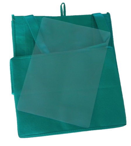 Large Size Reusable GROCERY BAG - SOLID TEAL - Recyclable Shopping Tote - NEW - Picture 5 of 5