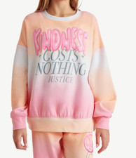 Justice Girls EDF Fleece Crew, Size XS 5-6 Standard Fit, Colorful color PINK