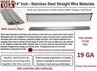 100 Dental Lab 19 Gauge Full Round Clasp Wire 14" Straight 304V Stainless Steel