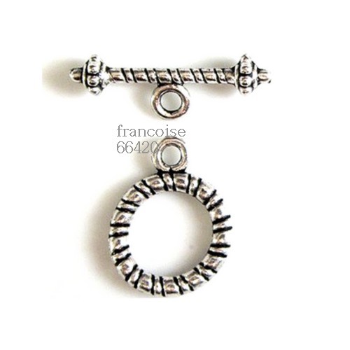 5 Fermoirs Toggle _ ROND 16.5x13mm _ Perles apprêts création  bijoux bracel F035 - Photo 1 sur 2