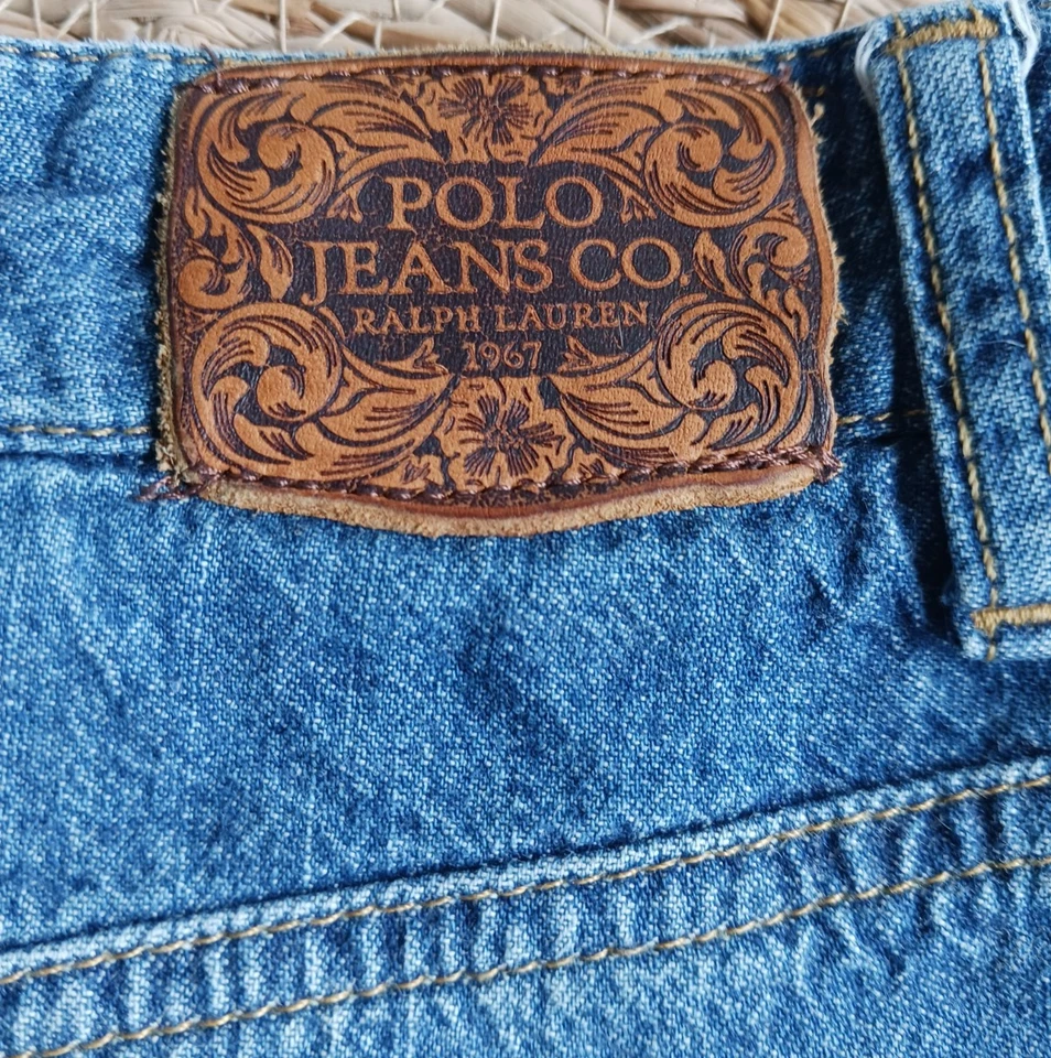 Ralph Lauren Polo Jeans Co Falda Denim Niñas Talla 10 Azul Jean Pliegues Hasta la Rodilla Foto 3 de 4