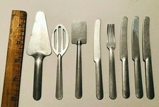 Vintage 1930s TOY KITCHEN UTENSIL SET - 8 TEA PARTY Cake Server Spatula ART DECO