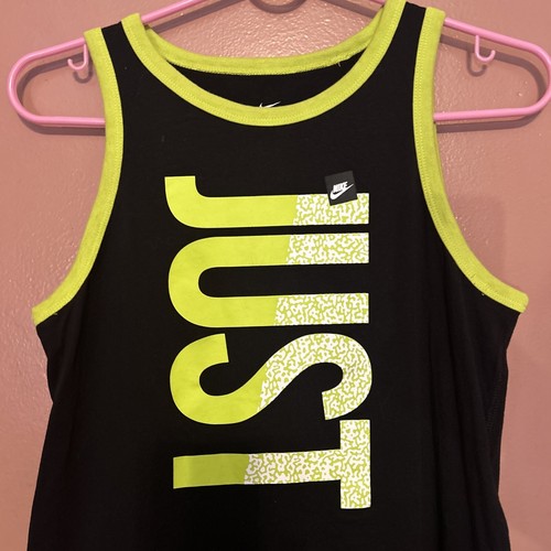 Nike Sportswear Beach JDI Big Kids’ Tank Sleeveless (Black/Green) CV2168-010 LRG - Picture 2 of 6