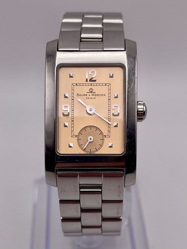Baume & Mercier Geneve Women’s Tank Watch 6.5” Silver Tone 3467579 New Battery