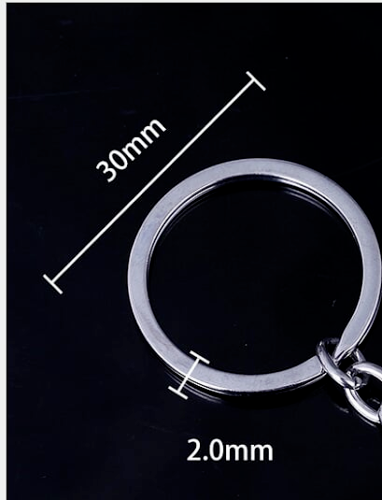 2pc Stainless Steel 30mm Flat Key Rings Silver Key Chain Split Key Ring 1.2" - Picture 5 of 5
