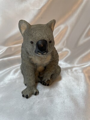 KOALA BEAR Figurine Vintage Royal Heritage Bisque Porcelain Grey 4'' tall