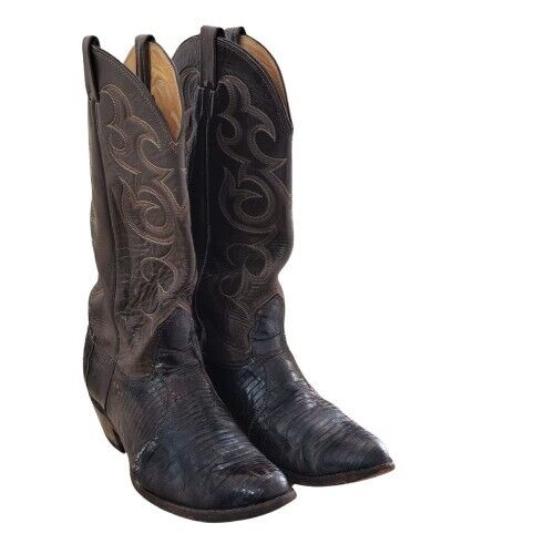 NOCONA Hombres Cuero/Lagarto Marrón Chocolate Botas de Vaquero del Oeste 9.5 D EE. UU. - Imagen 2 de 24