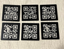 60 QR Tiles 4" x 4" Metal Peel and Stick -Black and White-Open Box