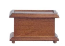 Dollhouse Miniature Child's Chest in Walnut