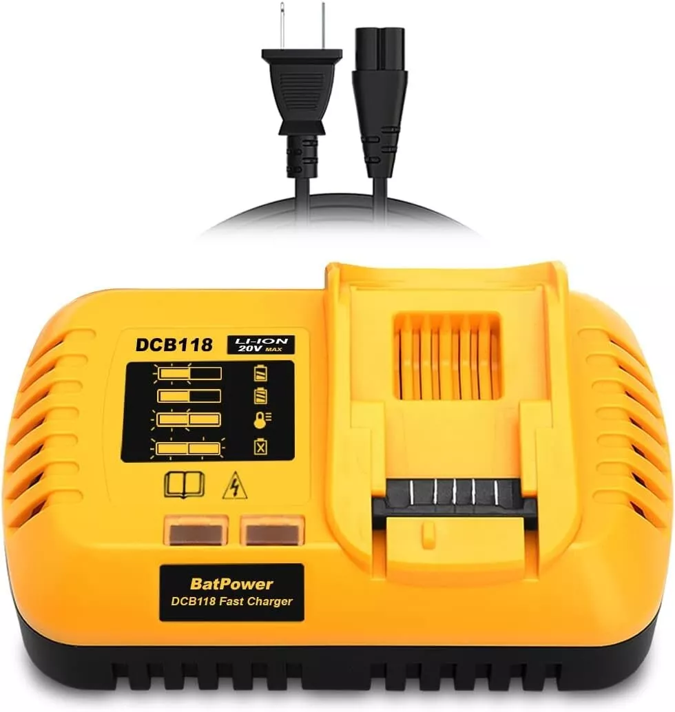 BatPower 8A FAST Charger Compatible with Dewalt DCB118 DCB1122