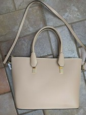 Tano Italy Genuine Leather Woman Handbag Shoulder Bag Hobo Strap Beige Nwt
