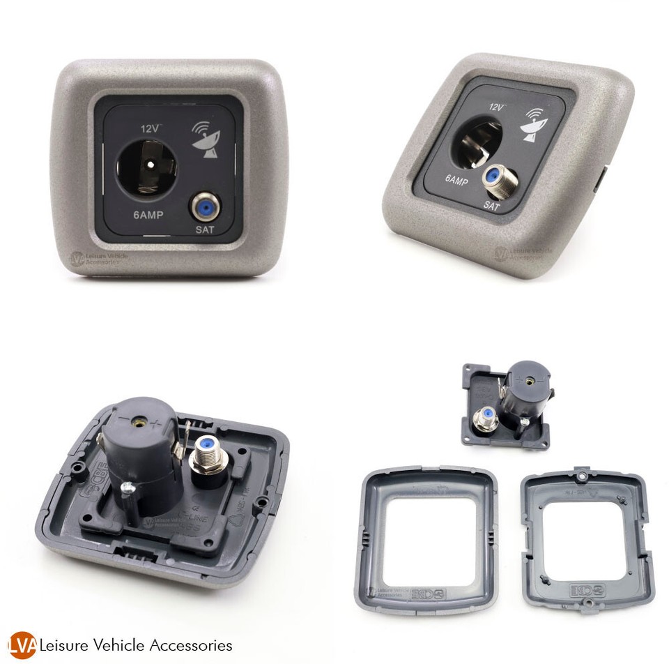 Resolution Border Jpg CBE Graphite Grey Frame Caravan 12v F-Type Satellite Socket Motorhome ...