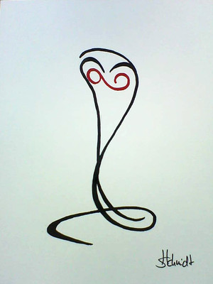 H.Schmidt Schlange*Snaky*ringelnatter wald snake zoo abstrakt deko bild Druck 