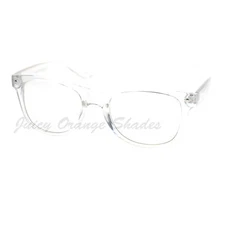 Clear Frame With Clear Lens Glasses Classic Horn Rim Square Eyeglasses