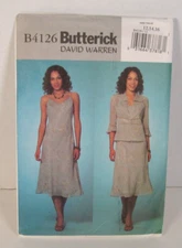 Butterick 4126 Unlined Jacket & A-Line Pullover Dress Misses 12-16 Pattern Uncut