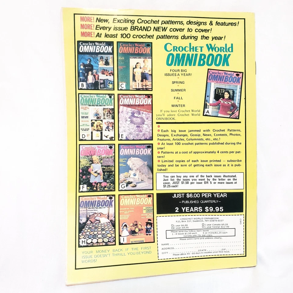 Crochet World Omni Book Magazine Fall 1986 Halloween Rompers Sleeping Afghan - Image 2 of 4