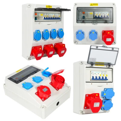 MARKENLOS Stromverteiler Starkstrom CEE Adapter Baustromverteiler Vielseitig Wandverteiler