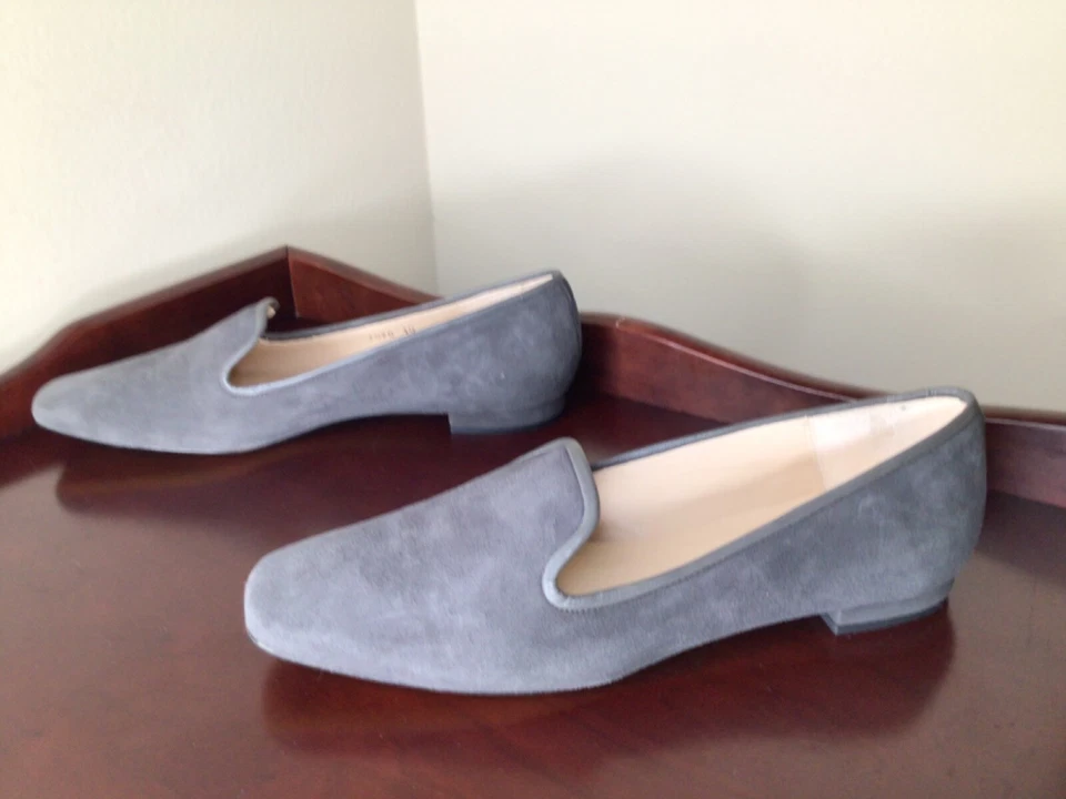 Jon Josef Mujer Talla 10M Mocasines Planos Plutón Gamuza Gris Sin Cordones Foto 4 de 4