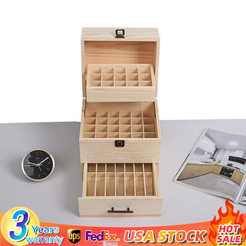 Caja de almacenamiento de aceite esencial de 3 niveles 59 ranuras botella de perfume estuche organizador de exhibición - Imagen 1 de 12