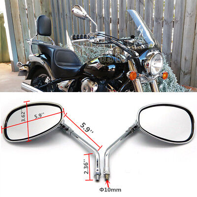 Chrome Round Motorcycle Mirror 10mm For Honda Ace Aero Magna VT CB SS GL