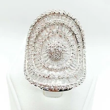 R4891 Women Fashion Jewelry White Yellow Gold Plate Promise Wedding Cluster Ring