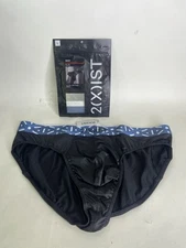 2xist Sexy Sliq Ultra Low Rise Brief Underwear Black Beauty Infinity Mens Size L