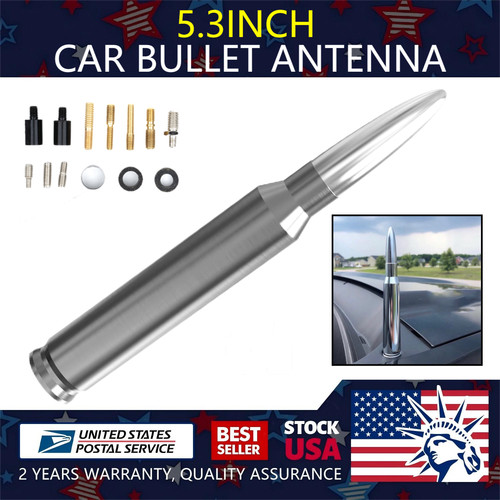 50 CAL 5.3INCH BULLET ANTENNA for CHEVROLET SILVERADO 1500/2500/3500 +10X screw