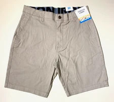 IRON CO. Men's Stretch Fabric Flex Waist Flat Front Shorts VTG Wheat All SZ
