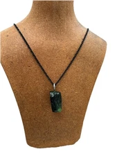 Irish Bog Oak Pendant Black Chain Celtic Ancient Dark Wood Resin Strength Gift