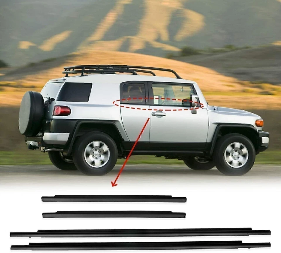 Para Toyota FJ Cruiser 2007-2014 tiras meteorológicas molduras ventana embellecedor sello Vqgwvbmg Foto 3 de 4