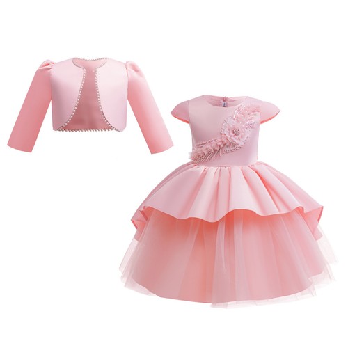 Kids Girls Christmas Party Tutu Dress Flower Sequins Ball Gown Brithday Evening - Picture 2 of 14