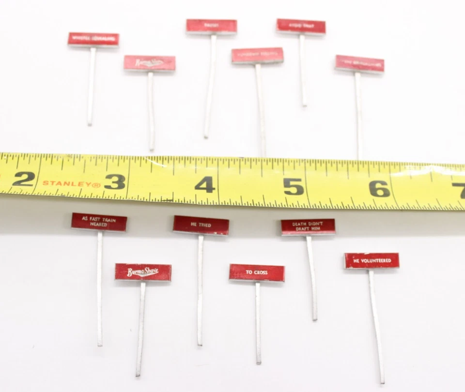 Lot Of 12 O Scale Burma Shave Signs (Metal) For Model Railroad Layout - Image 4 of 4
