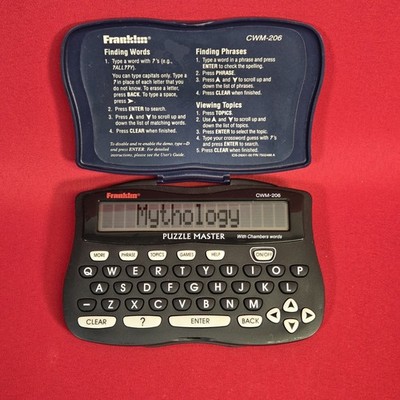 Franklin CWM-206 Puzzle Master Handheld Kreuzworträtsel Löser & Wortspiele Sehr guter Zustand 