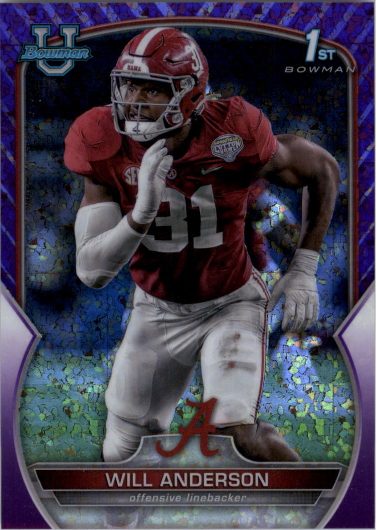 2022 Bowman Chrome U Purple Mini-Diamond Refractors #52 Will Anderson /399 FB