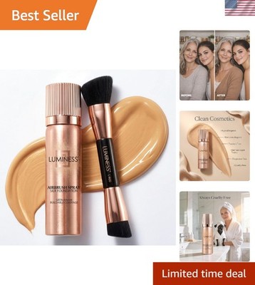 Lightweight Airbrush Silk Foundation & Brush Set - Anti-Aging, Effortless Glow
