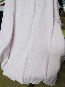 ""LIGHT PINK - OVAL - TABLECLOTH"" - SCALLOPED EDGE - LINEN