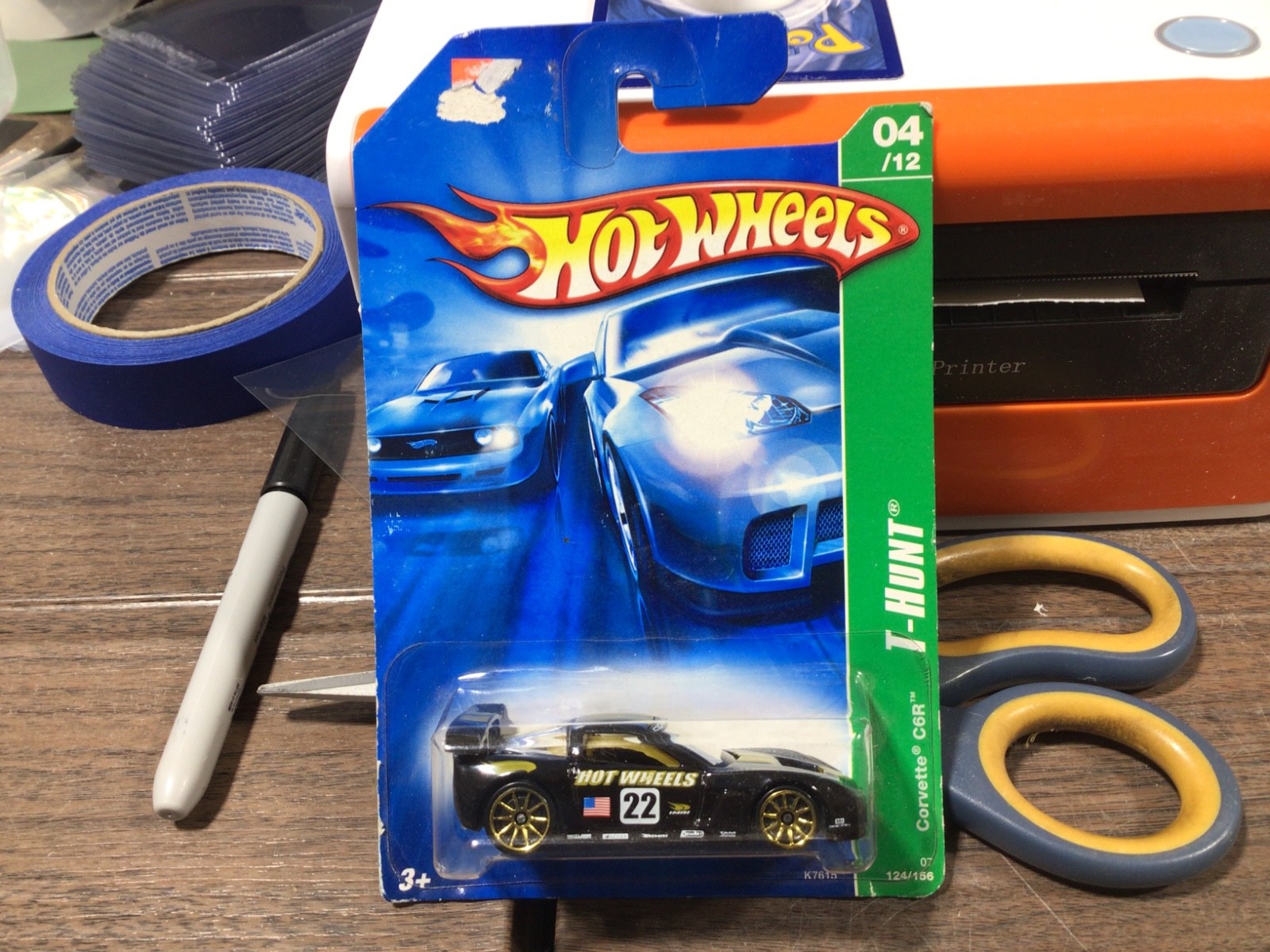 HOT WHEELS TREASURE HUNT 2007 CHEVY CORVETTE C6R BAD CARD