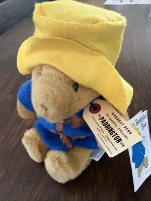 Vintage Eden Toys Paddington Bear plush stuffed animal, Blue Coat, Yellow Hat