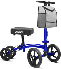 Steerable Knee Scooter All Terrain Foldable Walker Crutch Alternative Blue
