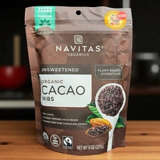 Navitas Organics Cacao Nibs Unsweetened Chocolate Crunch For Baking & More, 8 oz