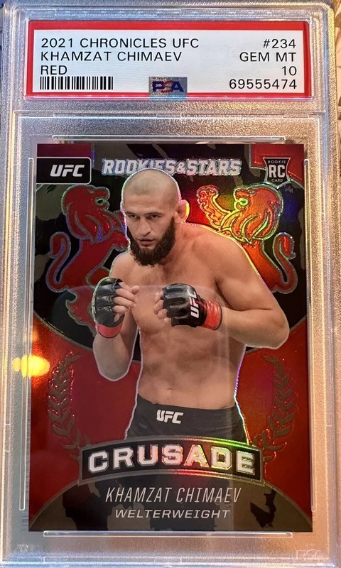 2021 Panini Chronicles UFC Crusade Khamzat Chimaev RC Red Prizm /149 PSA 10 GM
