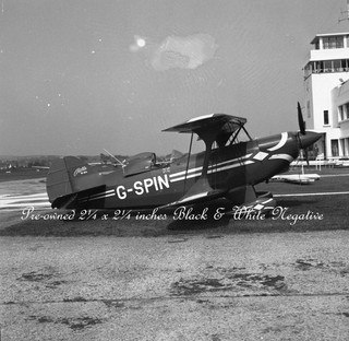 Pitts S.2A Special G SPIN Shoreham 6.86 B&W Negative Aviation Aircraft