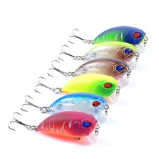 6PCS Minnow Fishing Lures Crankbait Hard Artificial Floating Swimbait Jig Hooks